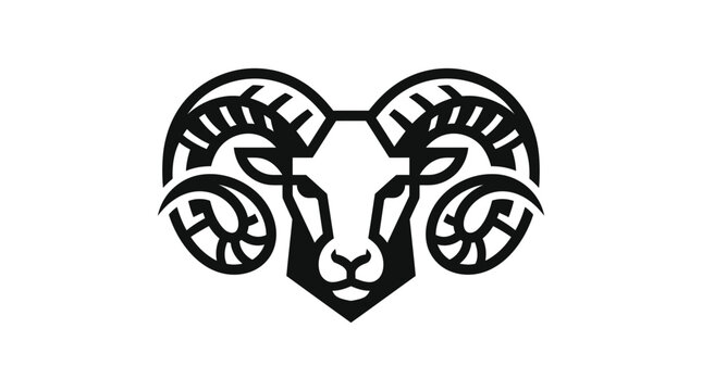 Stylized ram head graphic design