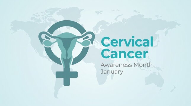 Cervical cancer awareness month illustration january
