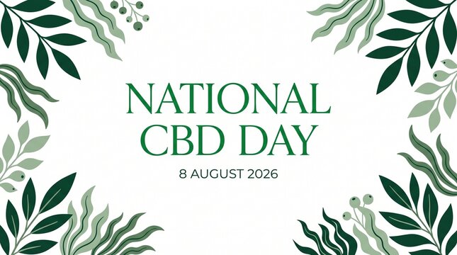 National cbd day celebration design with leaves