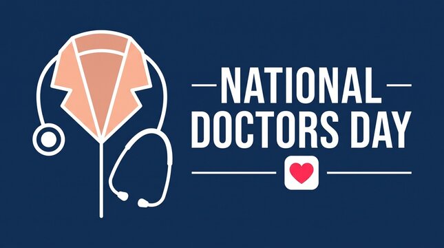 National doctors day vector illustration with stethoscope