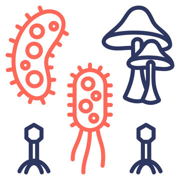 Microbial Community simple and clear vector icon illustration to essential idea or function