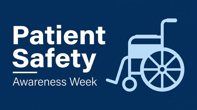 Patient safety awareness week wheelchair vector graphic