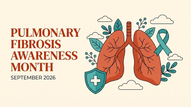 Pulmonary fibrosis awareness month illustration for september 2026