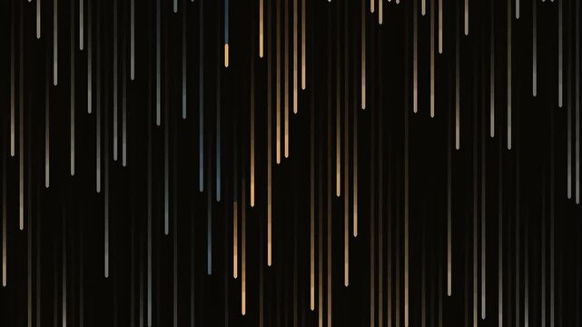 Vertical streaks of light in varying colors create an abstract pattern against a dark background, resembling rain or digital data streams.