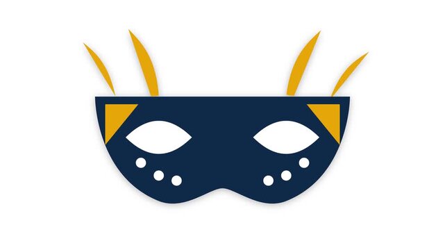 Party mask icon showing costume process for celebration and festive disguise