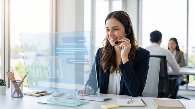 AI-Powered Customer Service in a Modern Office