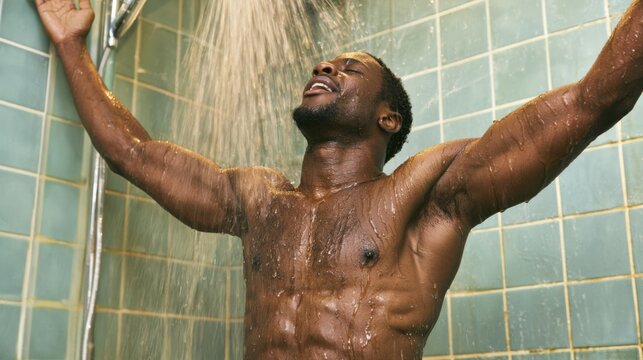Man taking a shower