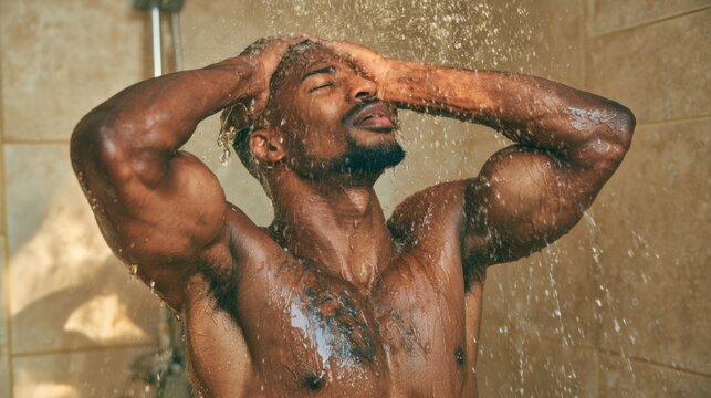 Man taking a shower
