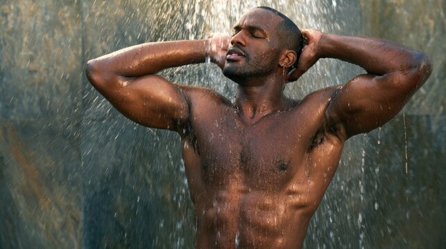 Man taking a shower
