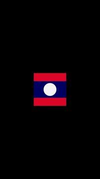 3D Rotating Laos Flag Cube Animation with Transparent Background