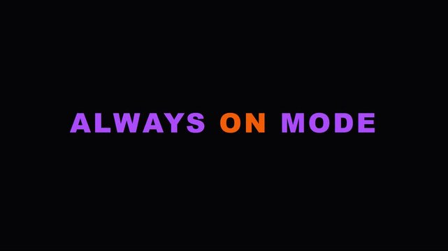Always on mode minimalist typography motion for digital marketing and business branding animation 4k