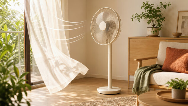 Electric fan cooling energy saving airflow living room summer curtain sunlight home comfort Modern electric fan cooling energy saving airflow