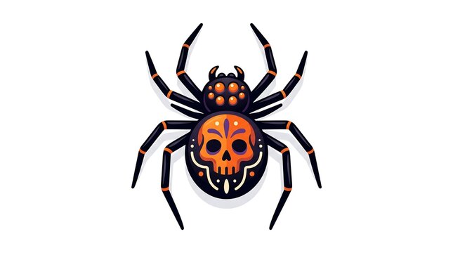 Brown Hairy Tarantula Spider Isolated on White Background in Macro Close-Up