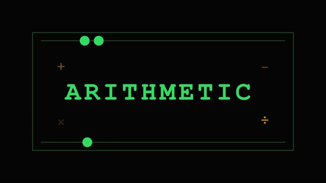 Arithmetic math education motion with mathematical symbols and minimalist ui animation 4k mathematics