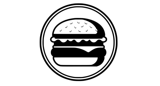 Classic Hamburger Burger Icon Logo Badge Vector Illustration