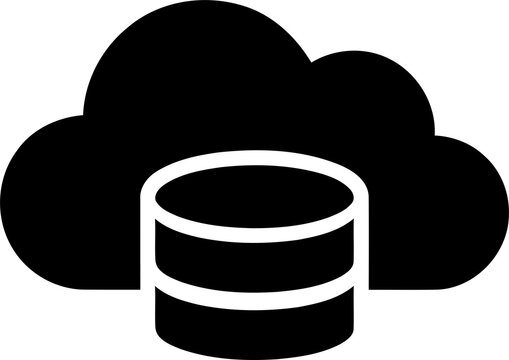 Cloud database storage icon isolated on transparent background