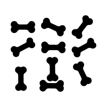 Collection of dog bone silhouettes