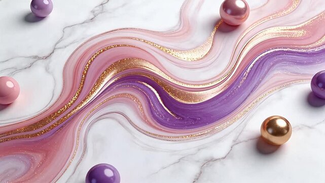 Abstract marble pattern with spheres