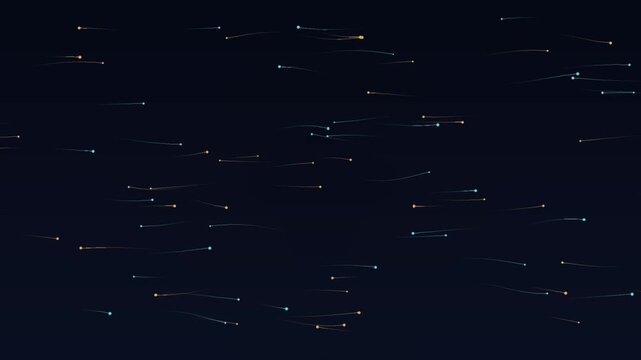 Night Sky with Moving Stars and Light Trails in Space Scene