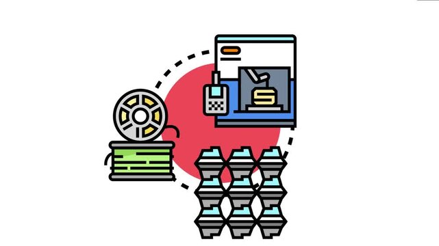 3d printer creating objects using molten filament material, representing modern manufacturing, rapid prototyping, and digital fabrication technologies for innovative product development