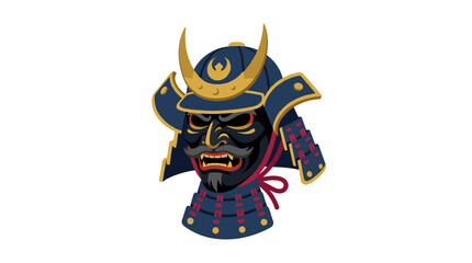 Fototapeta premium Traditional japanese samurai mask illustration