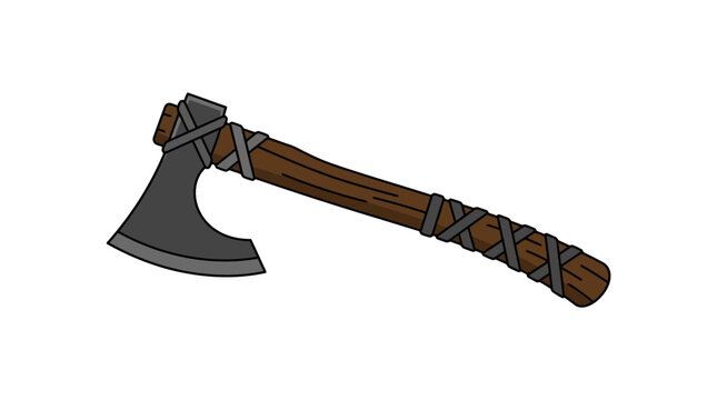 Hand axe weapon illustration isolated