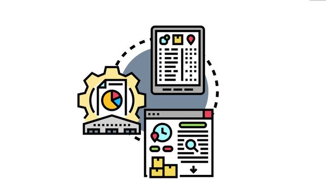 Business process identifying goods value optimizing stock controlling and organizing warehouse assets for effective supply chain and resource planning