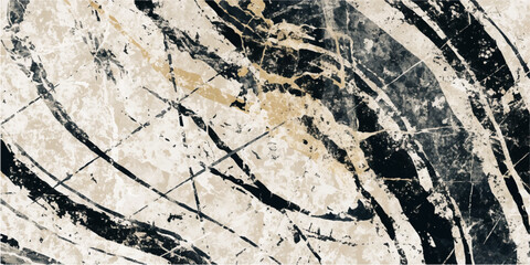 Naklejka premium Abstract Marble Texture Background with Gold and Black Veins Vector Illustration