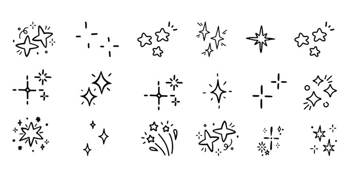 Sparkle star icons. Vector illustration.