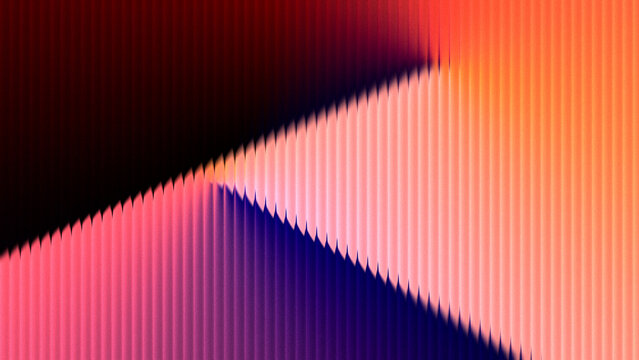 Coral Pink Orange Abstract Gradient Background with Glowing Vertical Lines, Layered Flowing Curves, Ribbed Texture and Warm Modern Light for Posters, Covers, Wallpapers and Digital Design