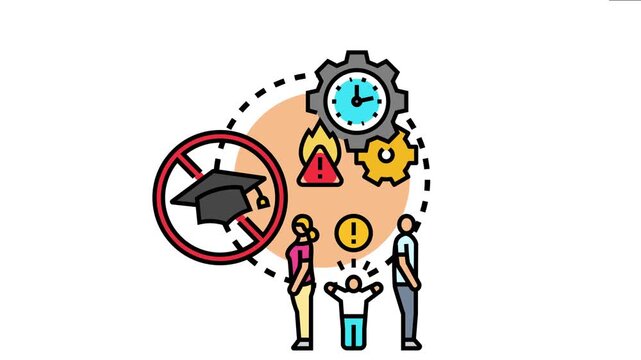 Absenteeism concept shows people missing work or school, highlighting issues like time management and work life balance, impacting productivity and well being