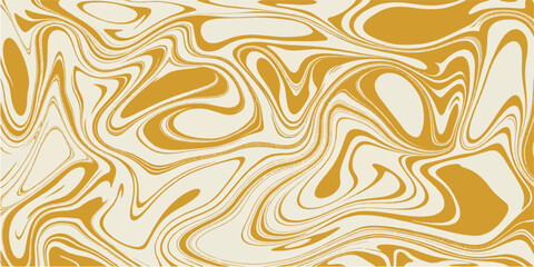 Fototapeta premium Abstract Yellow and Beige Marbled Liquid Swirl Texture Vector Background