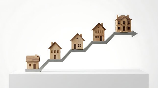 Visual representation of a positive trajectory in the real estate market, symbolizing consistent property value appreciation and successful long-term housing investment growth