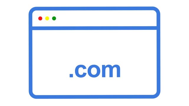 Blank White Screen with Blue Border and .com Domain.