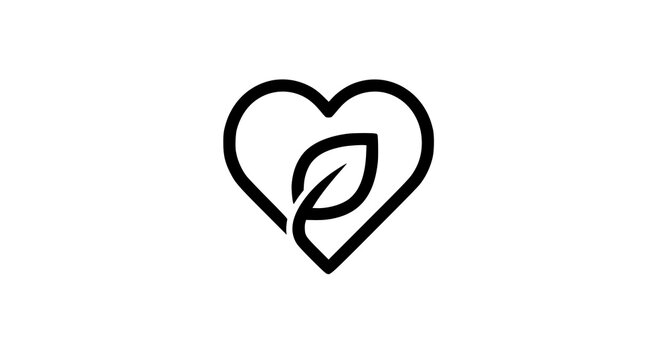 Wellbeing Heart Leaf Editable Vector Symbol EPS10