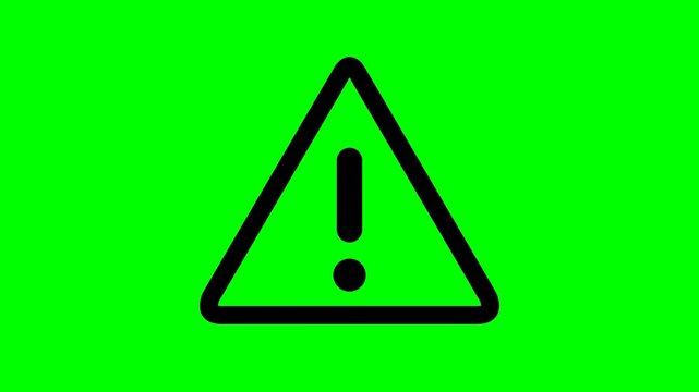 Warning Sign Exclamation Mark Alert Symbol Green Background.