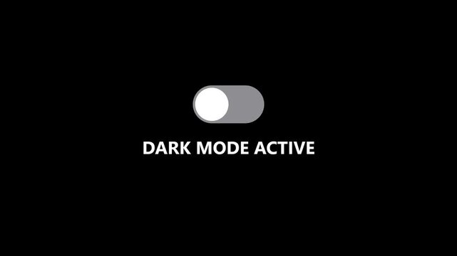 Dark mode active toggle switch ui animation for website and app interface 4k