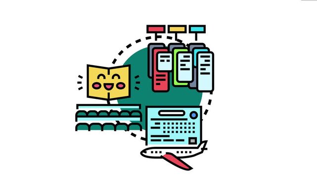 Academic timetable concept a comprehensive system for organizing study plans, course schedules, and educational activities, featuring books, a calendar, and an airplane