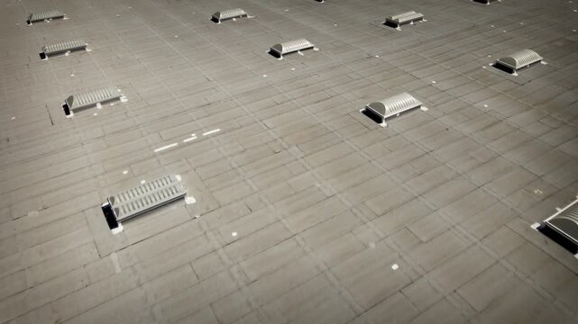 Floating across the roof for inspection