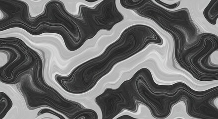 Obraz premium Abstract black and white swirling smoke pattern on dark background.