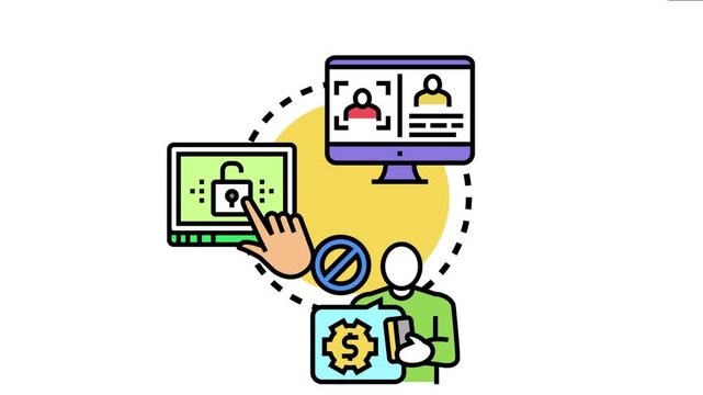 Illustrating the concept of accessing online accounts. Services. Or financial processes while bypassing standard identification procedures and privacy protocols. Highlighting potential security risks