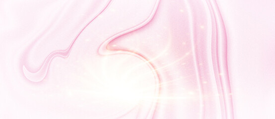 Fototapeta premium Abstract pink marble texture with golden light rays for elegant event invitations and luxury backdrops.