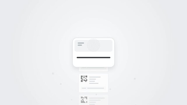 Clean white interface elements floating in a minimalist digital space with subtle motion and modern design