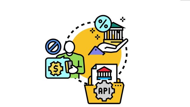 Person accessing financial technology services and open banking via an api, highlighting concepts of financial inclusion, digital transformation, and modern money management