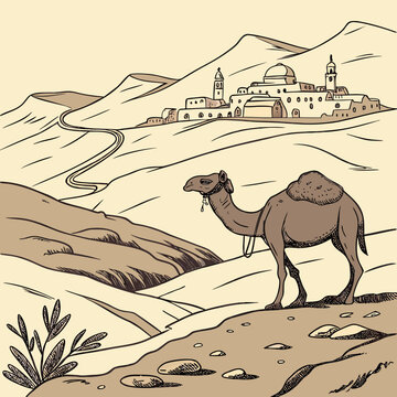 camel on the beach