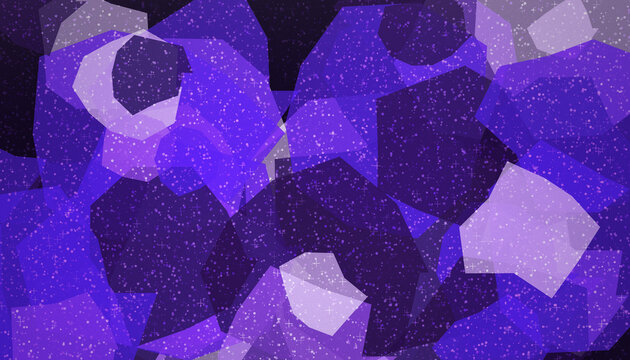 Abstract purple and blue polygonal background with shimmering particles for artistic projects and digital art.