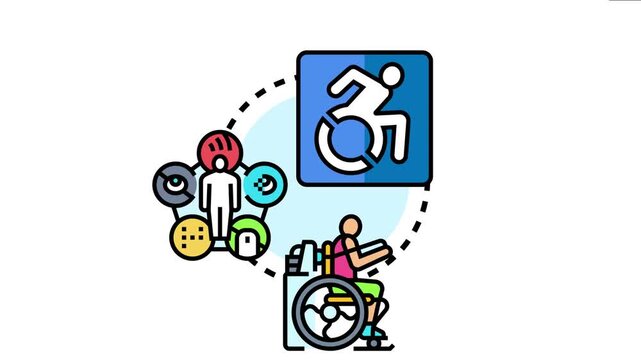 Accessible inclusion concept diverse individuals with varying abilities, highlighting the importance of equal opportunities and universal access for everyone in society