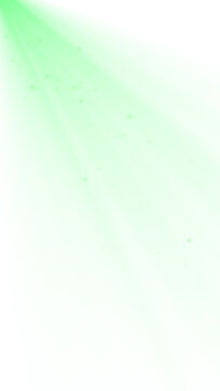 Green Light Rays with Glitter Stars Dust on transparent background,png Glowing Particle Beam, Technology & Sicence and New year Stream vertical Social Media design element