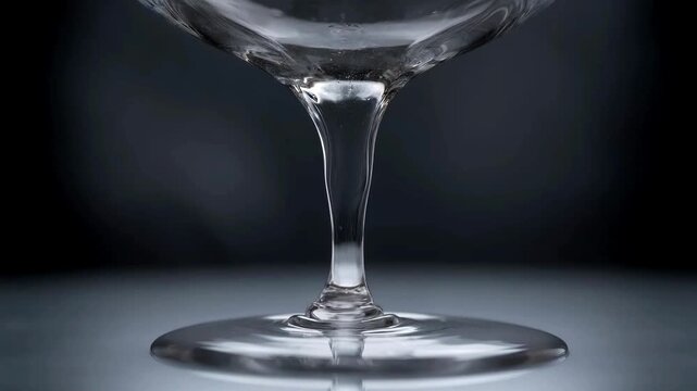 Elegant crystal glass goblet reflection still life shot high quality cinematic food photography background