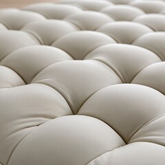 Obraz premium Close up of a Cream Colored Tufted Upholstery Fabric with Deep Button Details